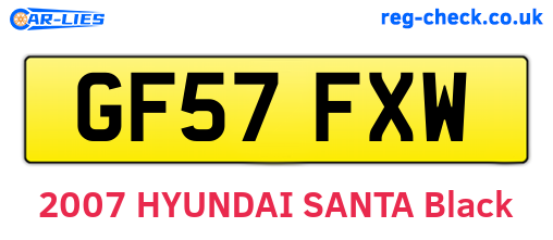 GF57FXW are the vehicle registration plates.
