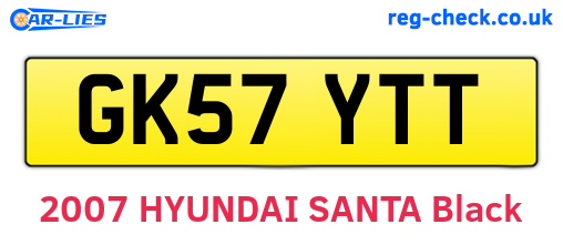 GK57YTT are the vehicle registration plates.