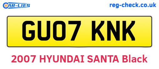 GU07KNK are the vehicle registration plates.