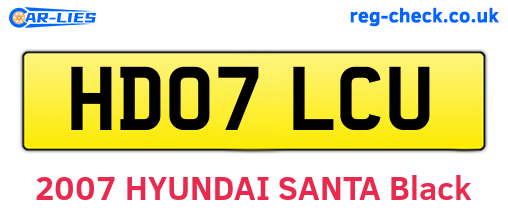 HD07LCU are the vehicle registration plates.