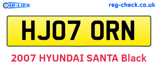 HJ07ORN are the vehicle registration plates.