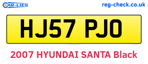 HJ57PJO are the vehicle registration plates.