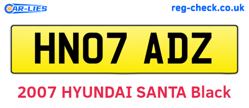 HN07ADZ are the vehicle registration plates.