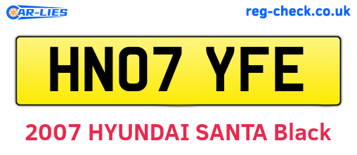 HN07YFE are the vehicle registration plates.
