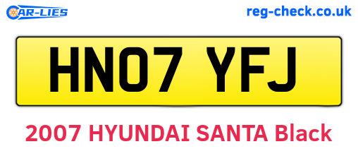 HN07YFJ are the vehicle registration plates.