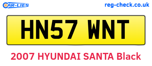 HN57WNT are the vehicle registration plates.