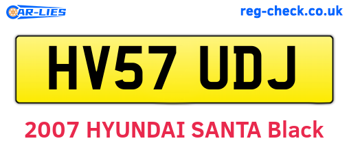 HV57UDJ are the vehicle registration plates.