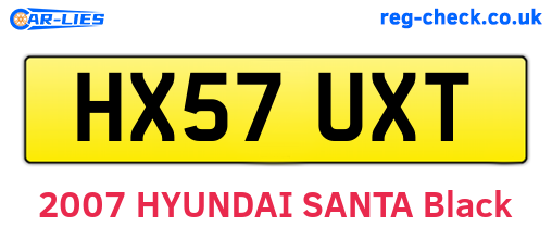 HX57UXT are the vehicle registration plates.