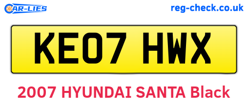 KE07HWX are the vehicle registration plates.
