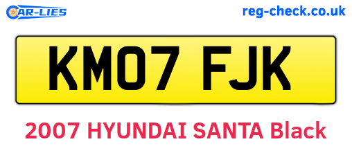 KM07FJK are the vehicle registration plates.