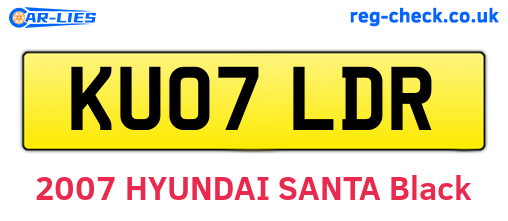 KU07LDR are the vehicle registration plates.