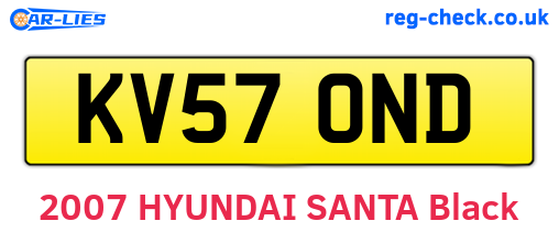 KV57OND are the vehicle registration plates.
