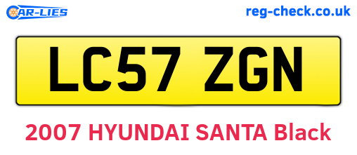 LC57ZGN are the vehicle registration plates.
