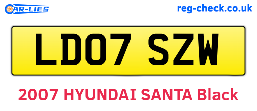 LD07SZW are the vehicle registration plates.