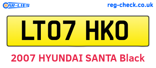 LT07HKO are the vehicle registration plates.