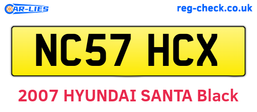 NC57HCX are the vehicle registration plates.