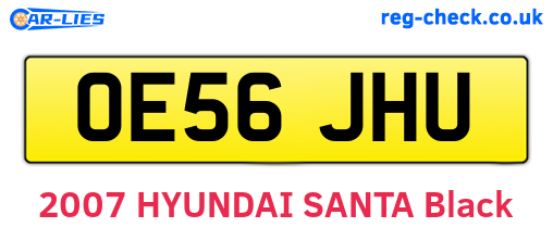 OE56JHU are the vehicle registration plates.
