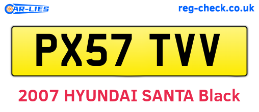 PX57TVV are the vehicle registration plates.
