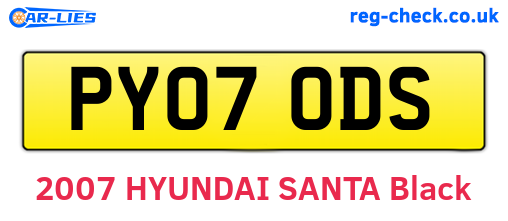 PY07ODS are the vehicle registration plates.