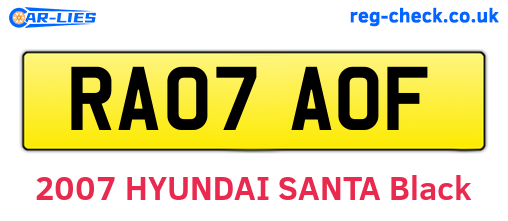 RA07AOF are the vehicle registration plates.