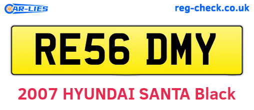 RE56DMY are the vehicle registration plates.