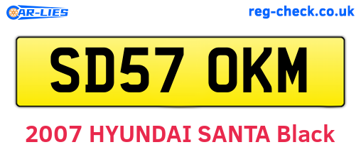 SD57OKM are the vehicle registration plates.