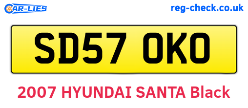SD57OKO are the vehicle registration plates.