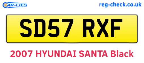 SD57RXF are the vehicle registration plates.