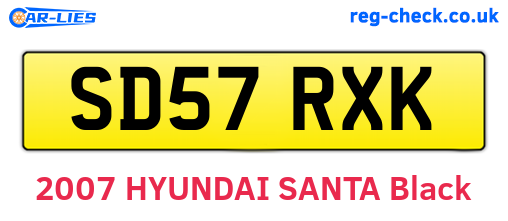 SD57RXK are the vehicle registration plates.