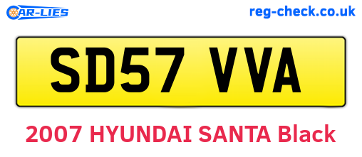 SD57VVA are the vehicle registration plates.
