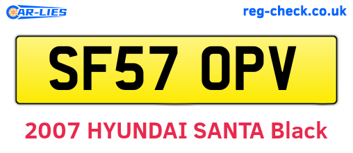 SF57OPV are the vehicle registration plates.