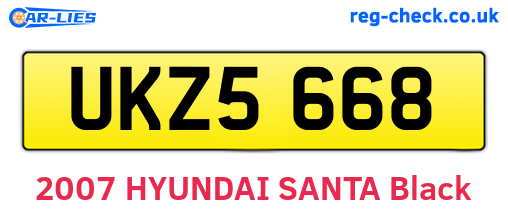 UKZ5668 are the vehicle registration plates.