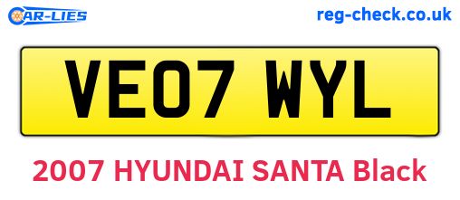 VE07WYL are the vehicle registration plates.