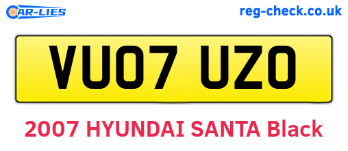 VU07UZO are the vehicle registration plates.
