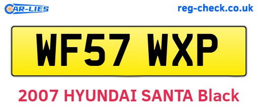 WF57WXP are the vehicle registration plates.