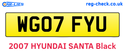 WG07FYU are the vehicle registration plates.