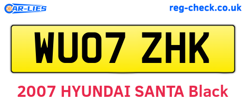 WU07ZHK are the vehicle registration plates.