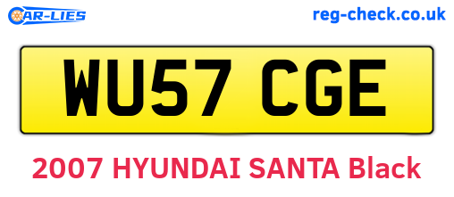 WU57CGE are the vehicle registration plates.