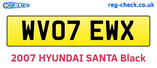 WV07EWX are the vehicle registration plates.