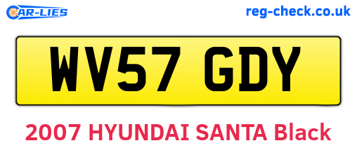 WV57GDY are the vehicle registration plates.