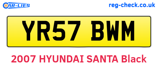 YR57BWM are the vehicle registration plates.