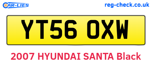 YT56OXW are the vehicle registration plates.