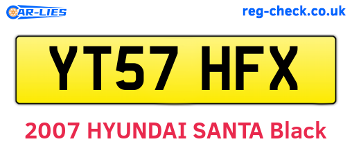 YT57HFX are the vehicle registration plates.