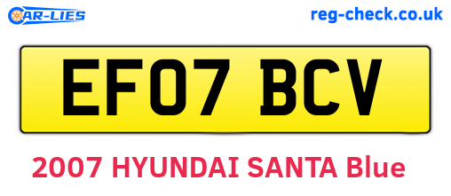 EF07BCV are the vehicle registration plates.