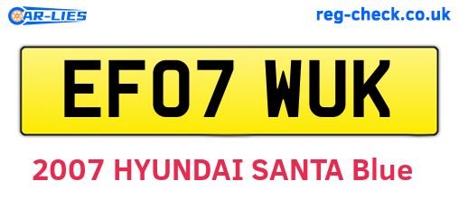 EF07WUK are the vehicle registration plates.