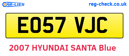 EO57VJC are the vehicle registration plates.