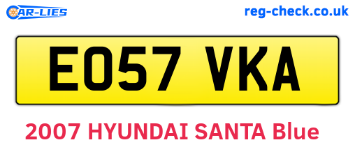 EO57VKA are the vehicle registration plates.