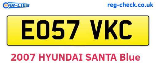 EO57VKC are the vehicle registration plates.
