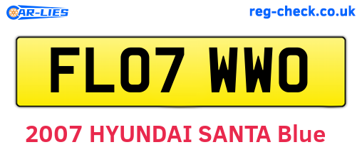 FL07WWO are the vehicle registration plates.