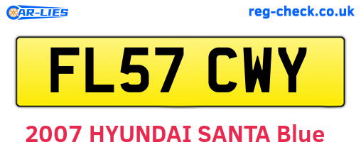 FL57CWY are the vehicle registration plates.